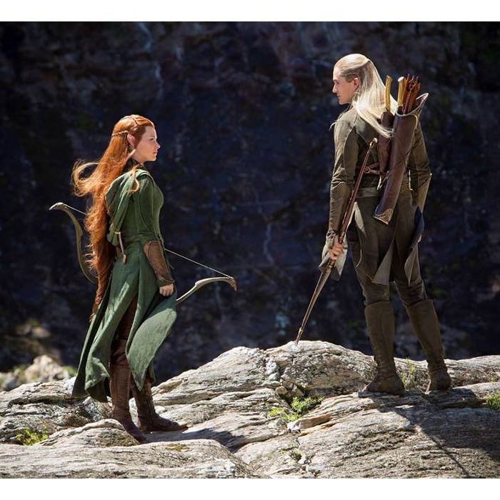 Tauriel (Evangeline Lily) e Legolas (Orlando Bloom) são uma dupla de salvadores em &quot;O Hobbit - A Desolação de Smaug&quot;