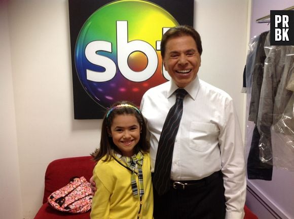 Maisa Silva e Silvio Santos nos bastidores do Teleton no SBT