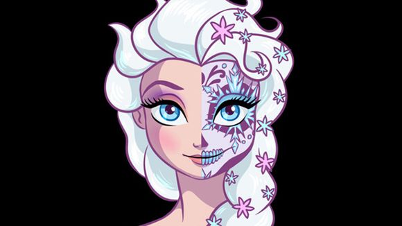 Elsa, Branca de Neve, Cinderela e outras Princesas da Disney fazem maquiagem de caveira mexicana!