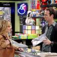 Em "The Big Bang Theory", Bernadette (Melissa Rauch) não consegue a ajuda de Stuart (Kevin Sussman)