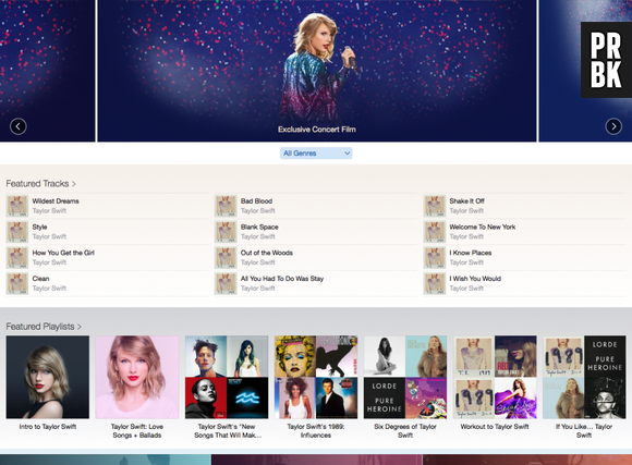 Taylor Swift liberou um documentário com exclusividade no Apple Music, rival do Spotify