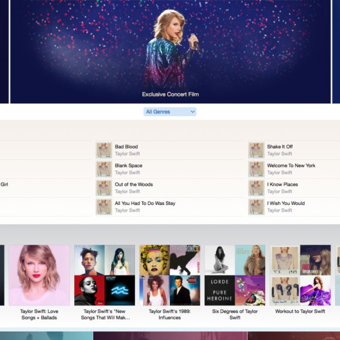 Taylor Swift liberou um documentário com exclusividade no Apple Music, rival do Spotify