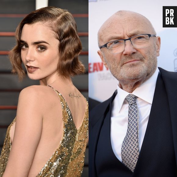 Lily Collins é nada menos que filha do famoso cantor Phil Collins