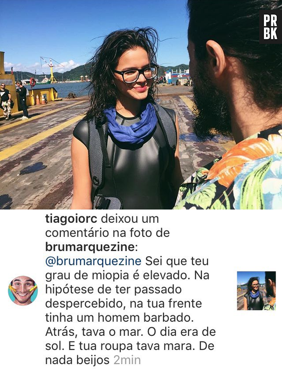 Tiago Iorc deixa comentário em foto de Bruna Marquezine no Instagram