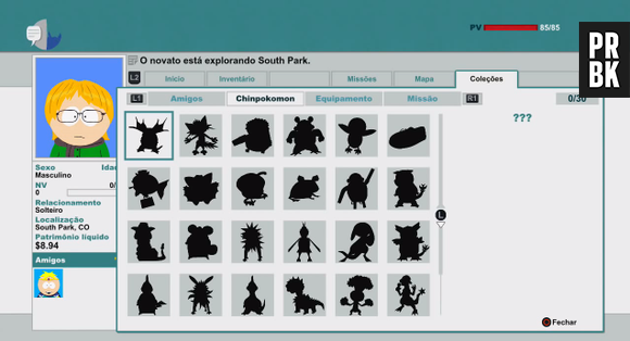 Bichinhos colecionáveis. Se conseguir todos, tem uma surpresinha em "South Park: Stick Of Truth"