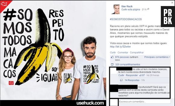 A página de Use Huck, no Facebook, está cheia de comentários revoltados na campanha lançada por Luciano Huck