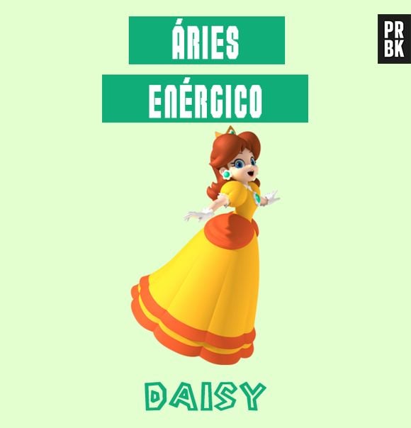 Energia é o que não falta para arianos como a Princesa Daisy de "Mario Bros"