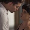 Em "O Outro Lado do Paraíso": Clara (Bianca Bin) vai atrás de Patrick (Thiago Fragoso) e se declara para o advogado