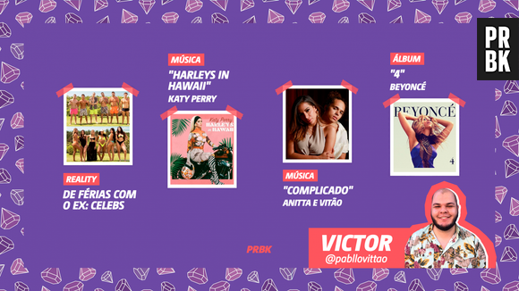 Viciei: Victor indica "De Férias Com o Ex: Celebs", Anitta e Vitão e muito mais