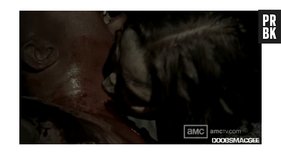 Mordida no pescoço é básico em "The Walking Dead"