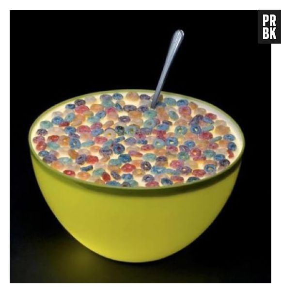 Até a vasilha de cereal virou abajur!