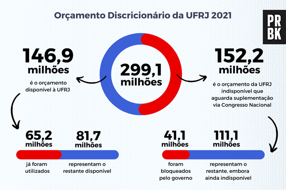 UFRJ: do dinheiro aprovado para o orçamento em 2021, R$41,1 milhões foram bloqueados pelo governo federal