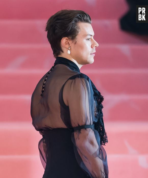 Até de costas, o look transparente de Harry Styles no Met Gala parou o coração de qualquer fã