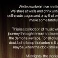 Taylor Swift publicou um manifesto sobre as 13 músicas do "Midnights"