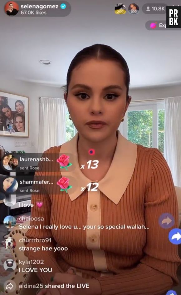 Selena Gomez faz live no TikTok e manda recado para fãs