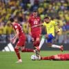 Neymar se machucou aos 22 minutos do 2º tempo de jogo quando disputava a bola na entrada da área na partida contra a Sérvia.