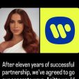 Anitta anuncia fim do contrato com a Warner Music Group