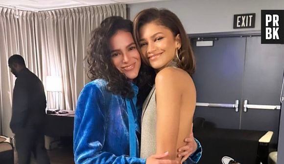 Bruna Marquezine e Zendaya se conhecem e brasileira expressa felicidade: "A melhor parte!"