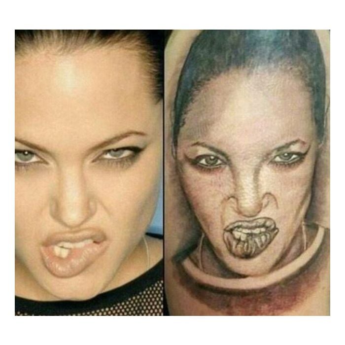 A ideia de tatuar Angelina Jolie como Lara Croft era legal, mas a execução...