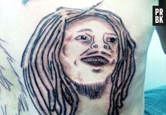 O que dizer dessa tatuagem do Bob Marley?