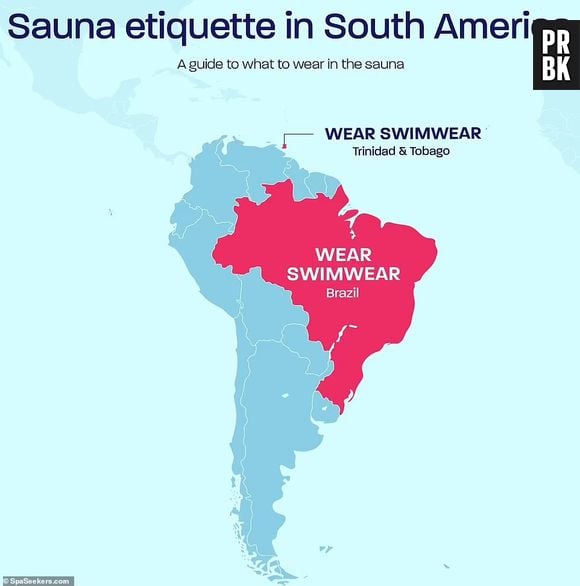 A SpaSeekers.com conduziu a pesquisa e identificou a etiqueta da sauna em 84 países em todo o mundo