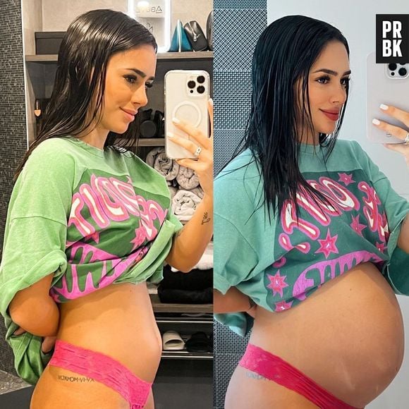 Bruna Biancardi postou recentemente foto da sua barriga na reta final da gravidez