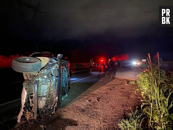 Carro de Zé Neto após acidente