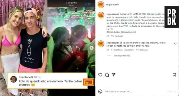 "Casamento Às Cegas": Italo foi flagrado beijando outra mulher durante namoro com Karen