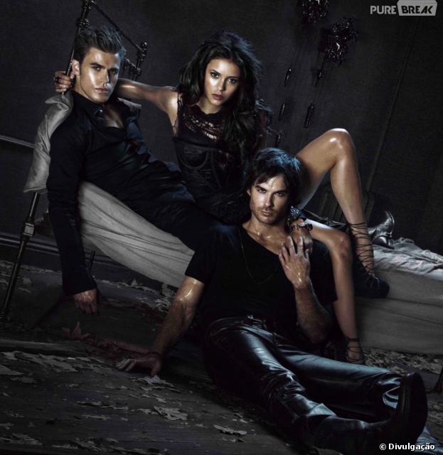 Elena (Nina Dobrev), Damon (Ian Somerhalder) e Stefan (Paul Wesley) formam o sexy triângulo amoroso de "The Vampire Diaries"!