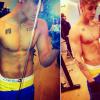 O popstar Justin Bieber registrou seu momento academia e compartilhou com as beliebers todo os seu músculos