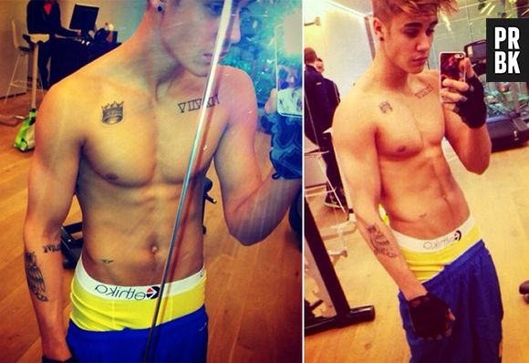 O popstar Justin Bieber registrou seu momento academia e compartilhou com as beliebers todo os seu músculos