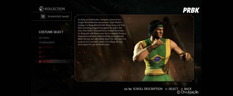  Liu Kang usa traje com a bandeira do Brasil no jogo &quot;Mortal Kombat X&quot; 