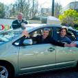 Larry Page e Sergey Brin no primeiro carro automático do Google