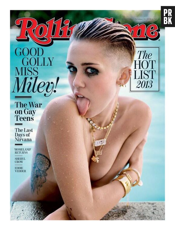 Sempre polêmica, Miley Cyrus posou seminua dentro de uma piscina para a revista "Rolling Stone" de setembro