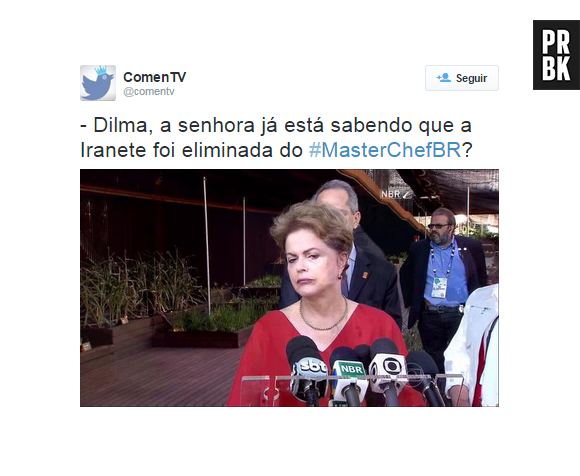Até a presidente Dilma entrou na zoeira quando Iranete foi eliminada do "MasterChef Brasil"