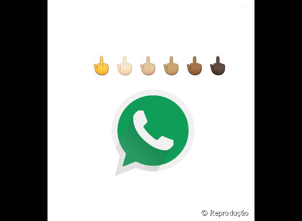 Whatsapp com emoji mandando dedo do meio &eacute; descoberto e deve chegar em pr&oacute;xima vers&atilde;o do aplicativo