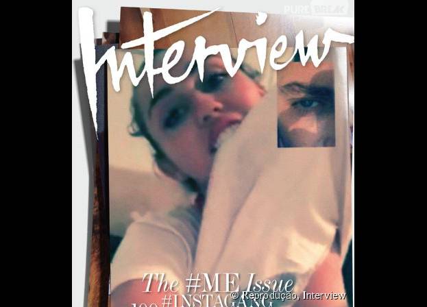 Miley Cyrus sensualizando do jeito que ela gosta na capa da Interview do mês de Setembro.