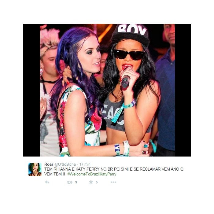 Sobrou até para Rihanna nessa! Bem que ela e Katy Perry podiam cantar juntas, né?