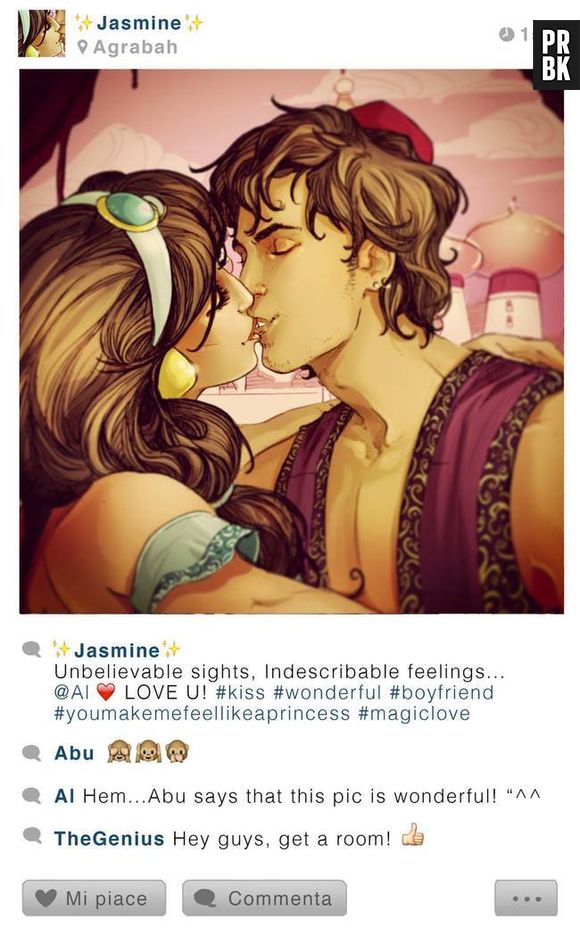 Jasmine e Aladdin super apaixonados no Instagram