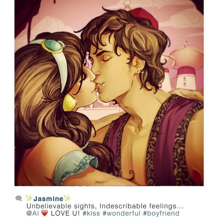 Jasmine e Aladdin super apaixonados no Instagram