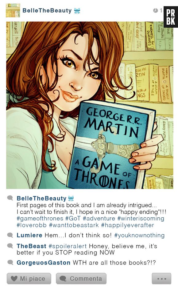 A Bela sempre leu bastante! Agora resolveu mostrar no Instagram que está lendo "Game of Thrones", esperta ela, né?