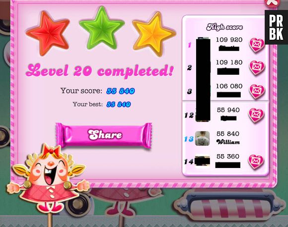 O jogo "Candy Crush Saga" foi eleito um dos mais seguros e não compartilha mais nenhuma informação de modo secreto