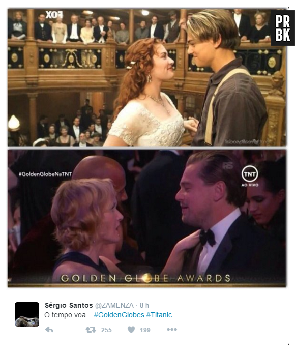 Leonardo DiCaprio e Kate Winslet levaram os fãs de "Titanic" à loucura no Globo de Ouro 2016
