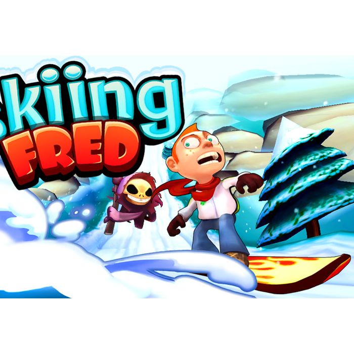Faça manobras radicais no gelo com Skiing Fred