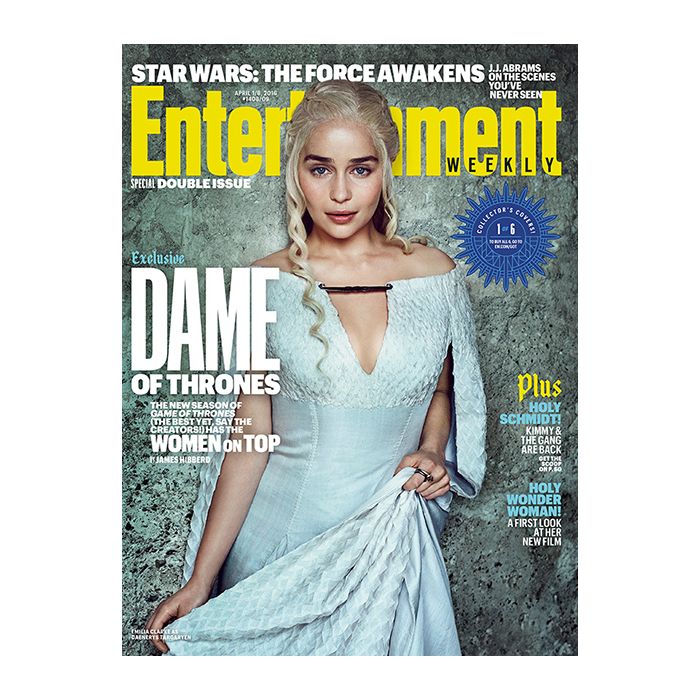 De &quot;Game of Thrones&quot;: na 6ª temporada, Emilia Clarke (Daenerys) estampa uma das capas da Entertainment Weekly