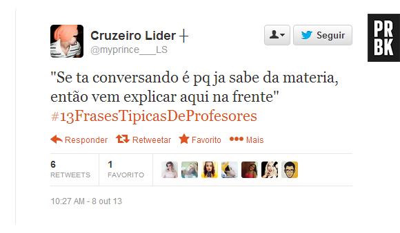 #13FrasesTipicasDeProfesores O maior medo do Ensino Fundamental...