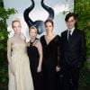 Elle Fanning, Lesley Manville, Angelina Jolie e Sam Riley se reuniram em evento para divulgar o filme "Malévola"