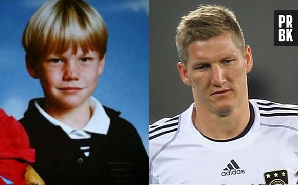 Schweinsteiger com cabelo grande quando era criança