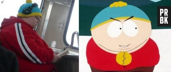 Cartman lendo um livro no ônibus