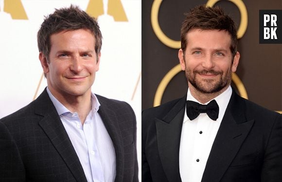 Bradley Cooper com e sem barba